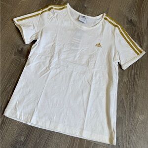 Adidas Kids White and Gold T-Shirt -Size L- NWT